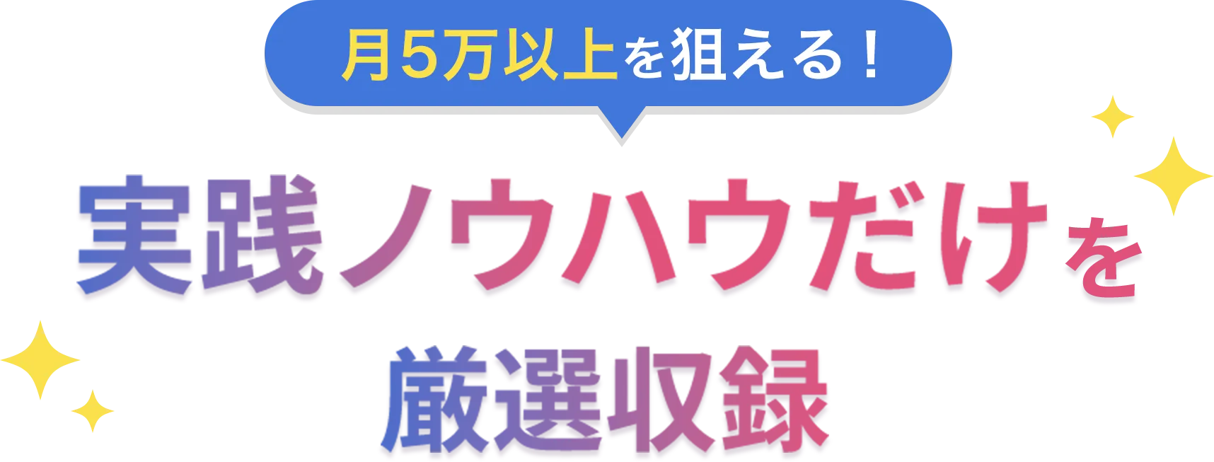 月５万以上を狙える！ 実践ノウハウだけを厳選収録